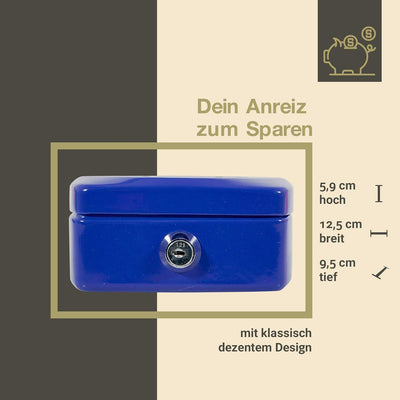 Geldkassette Geldschatulle Spardose für Kinder, Minigeldkassette Tresor Safe Sparbüchse, Farbe: dunk