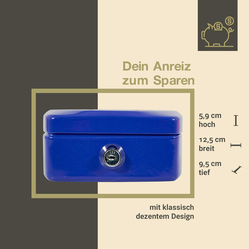 Geldkassette Geldschatulle Spardose für Kinder, Minigeldkassette Tresor Safe Sparbüchse, Farbe: dunk