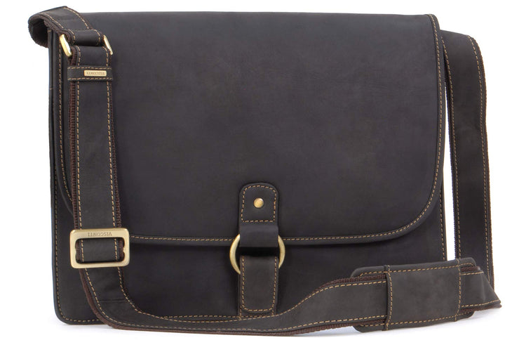 VISCONTI - Leder - Umhängetasche/Aktentasche/Schultertasche - GIANNI - (18797) L Öl Braun, L Öl Brau