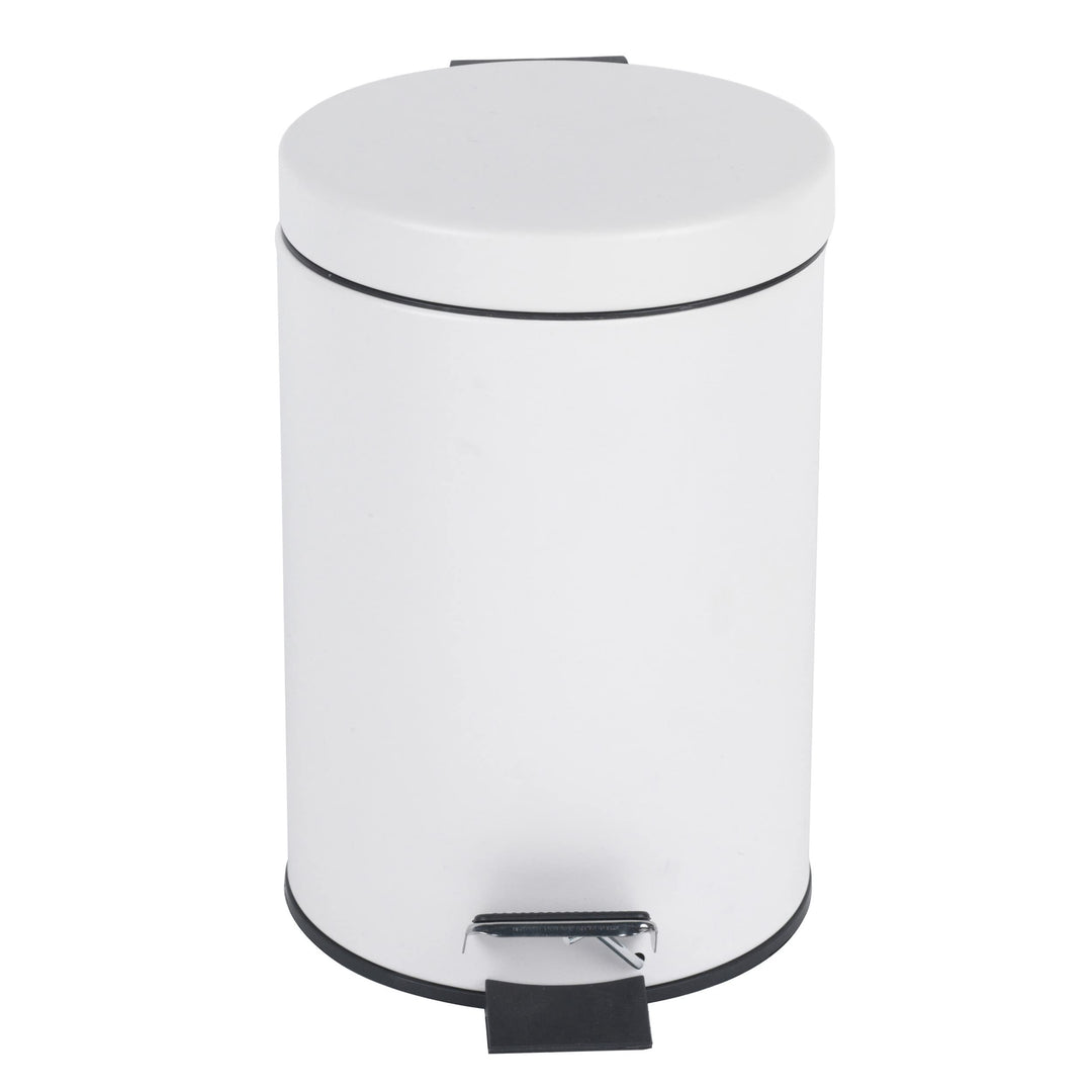 Beldray LA038098WHTEU7 Badezimmer-Fusspedal-Mülleimer - Kleiner runder Edelstahl-Hygienemülleimer fü