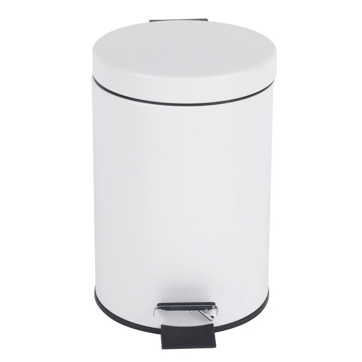 Beldray LA038098WHTEU7 Badezimmer-Fusspedal-Mülleimer - Kleiner runder Edelstahl-Hygienemülleimer fü