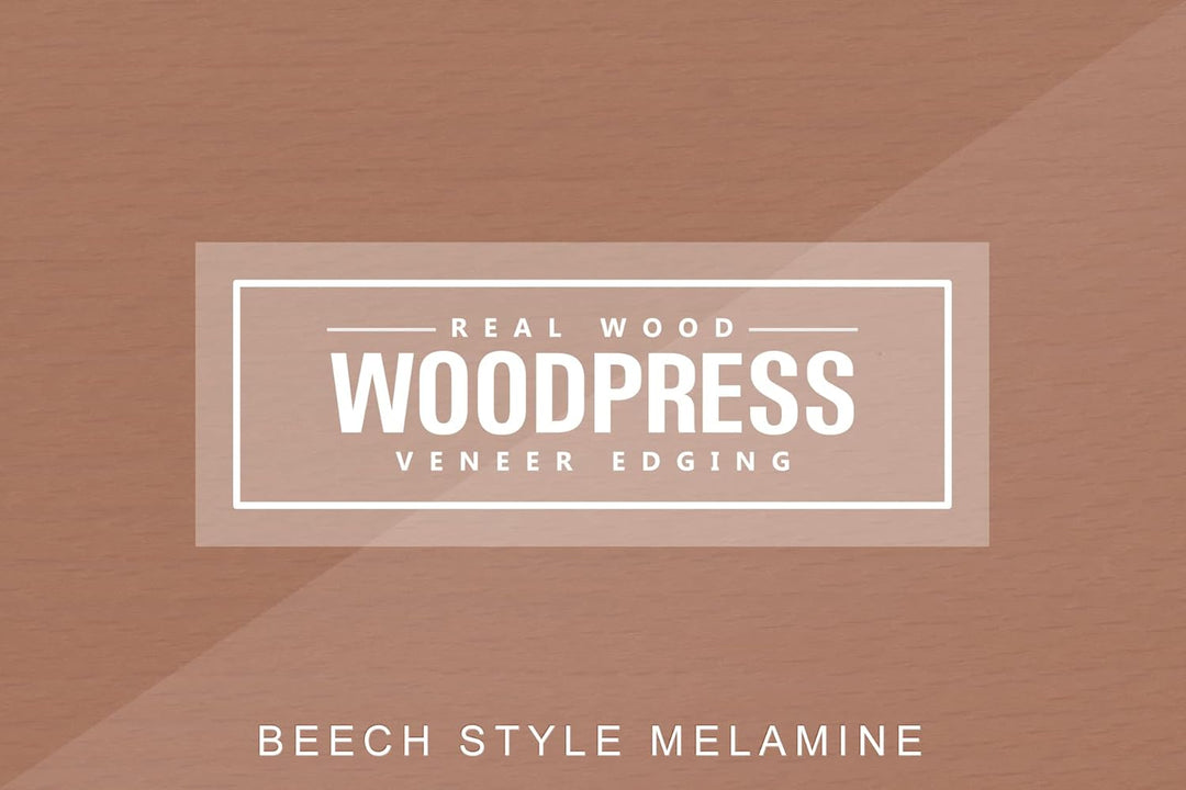 WoodPress® 22mm Buchenholz-Stil Melamin Kantenumleimer mit Schmelzkleber – 50m Industrielle Rolle –