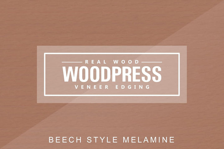 WoodPress® 22mm Buchenholz-Stil Melamin Kantenumleimer mit Schmelzkleber – 50m Industrielle Rolle –