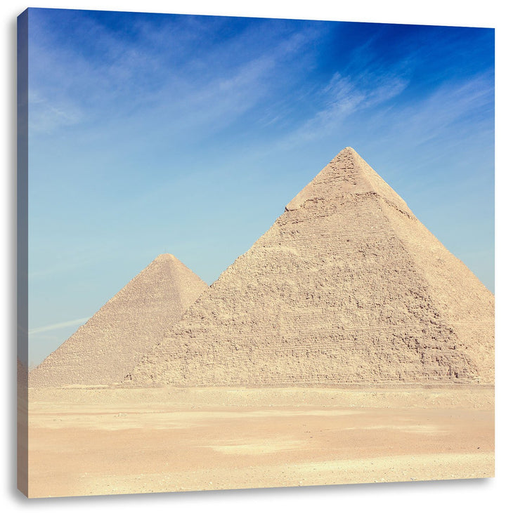 Pixxprint Beeindruckende Pyramiden von Gizeh als Leinwandbild/Grösse: 70x70 cm/Wandbild/Kunstdruck/f
