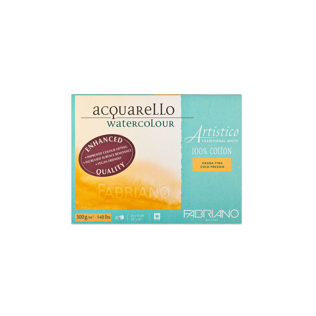 Fabriano Artistico Acquarello Watercolour, naturweiss, Feinkorn cold pressed, 31 x 41 cm, 20 Blatt 3