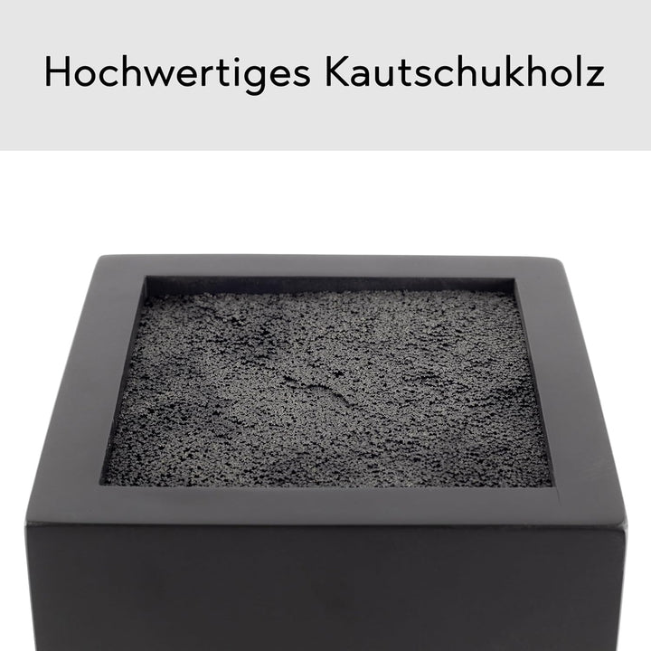 Messerblock - Messerhalter ohne Messer aus Holz Messerbrett (Kautschukholz, Rotierend) Edelstahl Rot