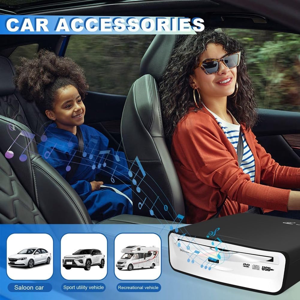 Universell Tragbarer Externer CD-Player Fürs Auto, Kann An Den USB-Anschluss im Auto, Laptop oder Fe