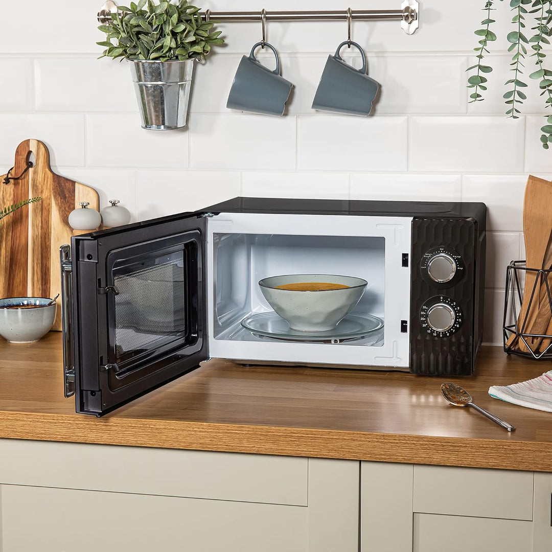 Russell Hobbs Honeycomb RHMM715B Solo Mikrowelle, 17 Liter, 700W, Schwarz, mit 5 Leistungsstufen, In