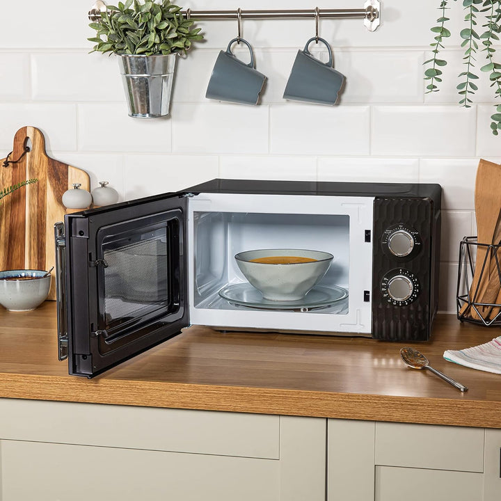 Russell Hobbs Honeycomb RHMM715B Solo Mikrowelle, 17 Liter, 700W, Schwarz, mit 5 Leistungsstufen, In