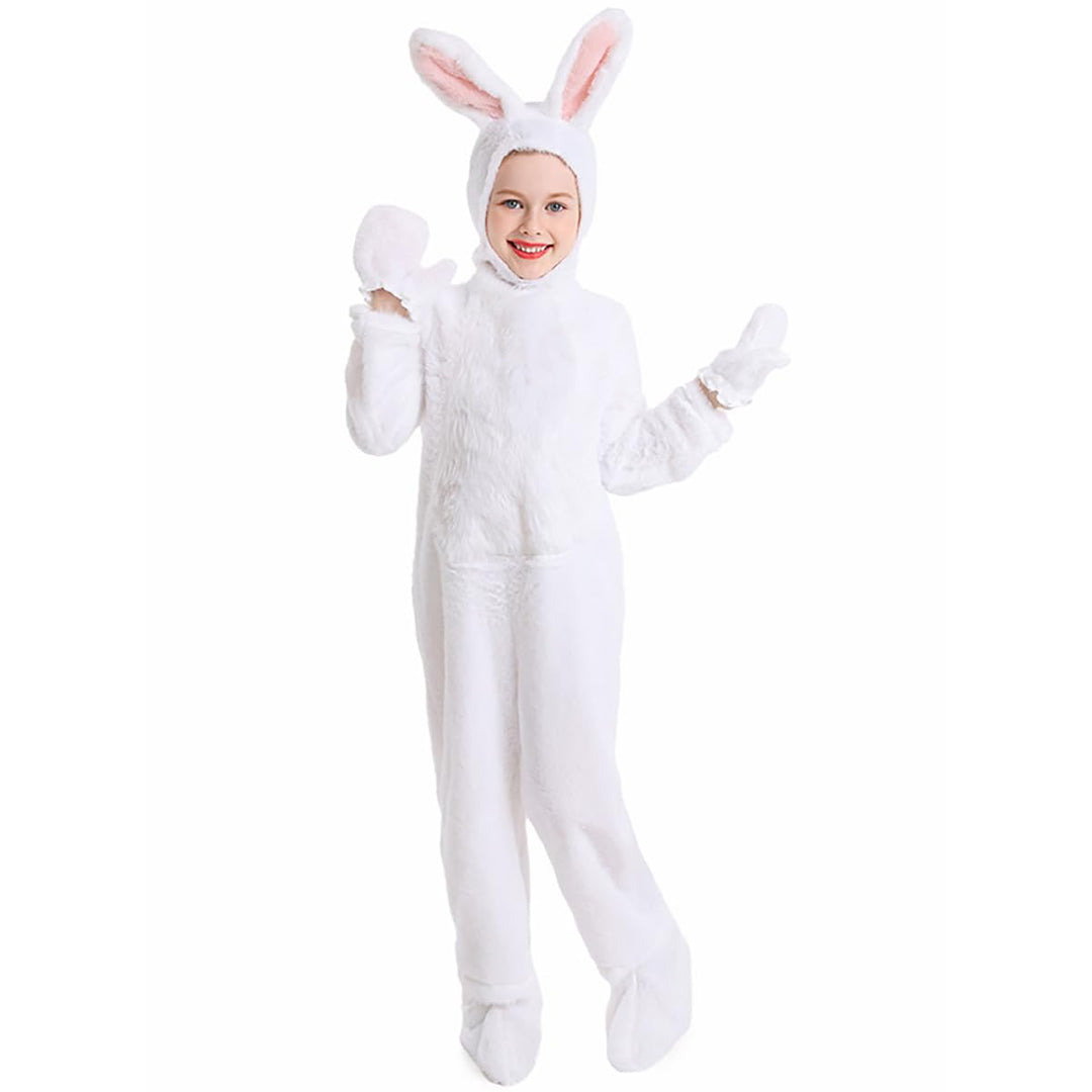 Kinder-Osterhasen-Kostüm, Kaninchen-Tier-Plüsch-Set, Einteiler für Kinder, Weihnachten, Halloween, C