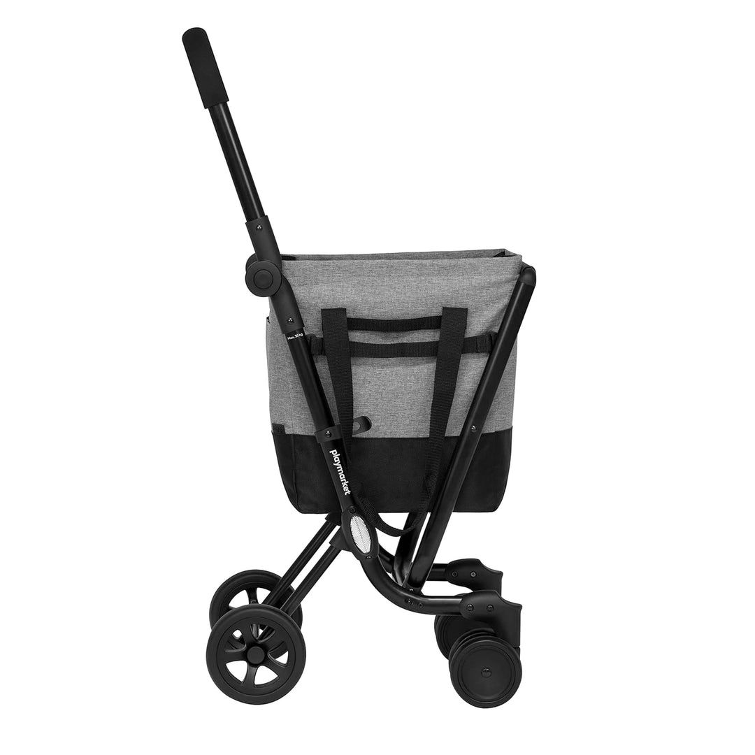 Playmarket Easy Go Einkaufstrolley, faltbar, mit Abnehmbarer Tasche (Textured) ,40 L Schwarz-grau, S