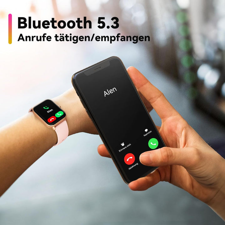 Smartwatch Damen Herren mit Telefonfunktion & Alexa eingebaut,1.8" Uhren mit 100+ Sports, Fitnessuhr