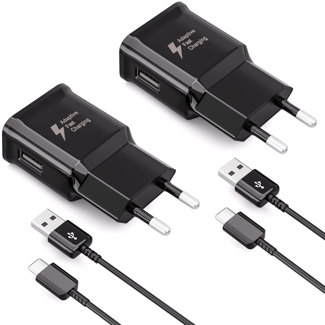 2-Pack USB Ladegerät Stecker, Schnellladegerät Netzteil mit USB C Original Ladekabel Kompatibel mit