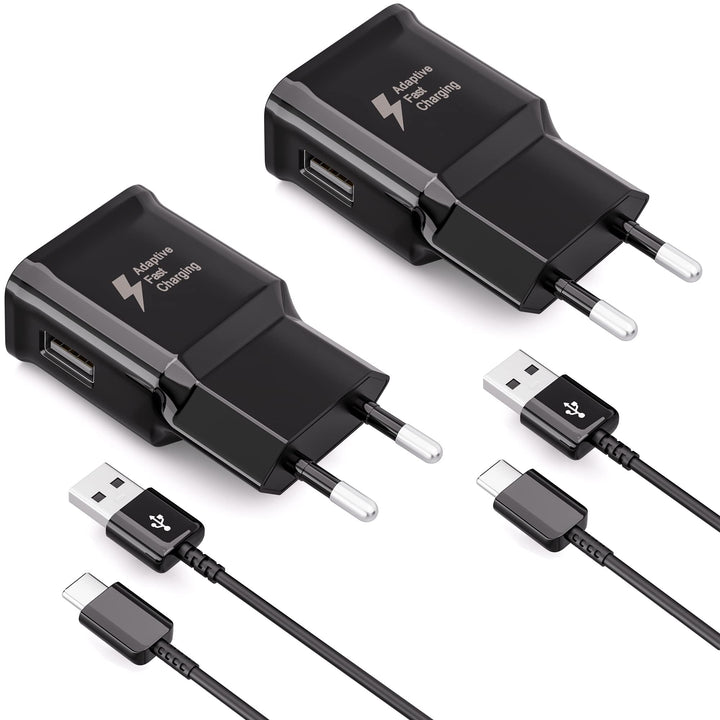 2-Pack USB Ladegerät Stecker, Schnellladegerät Netzteil mit USB C Original Ladekabel Kompatibel mit