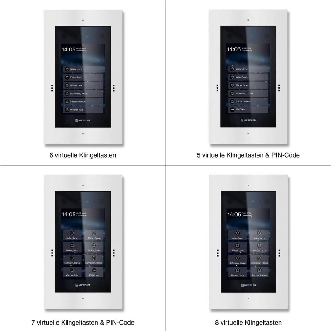 Metzler Türsprechanlage mit Kamera & Gesichtserkennung - Anschluss LAN + 12V DC - 1-500 Parteien - V