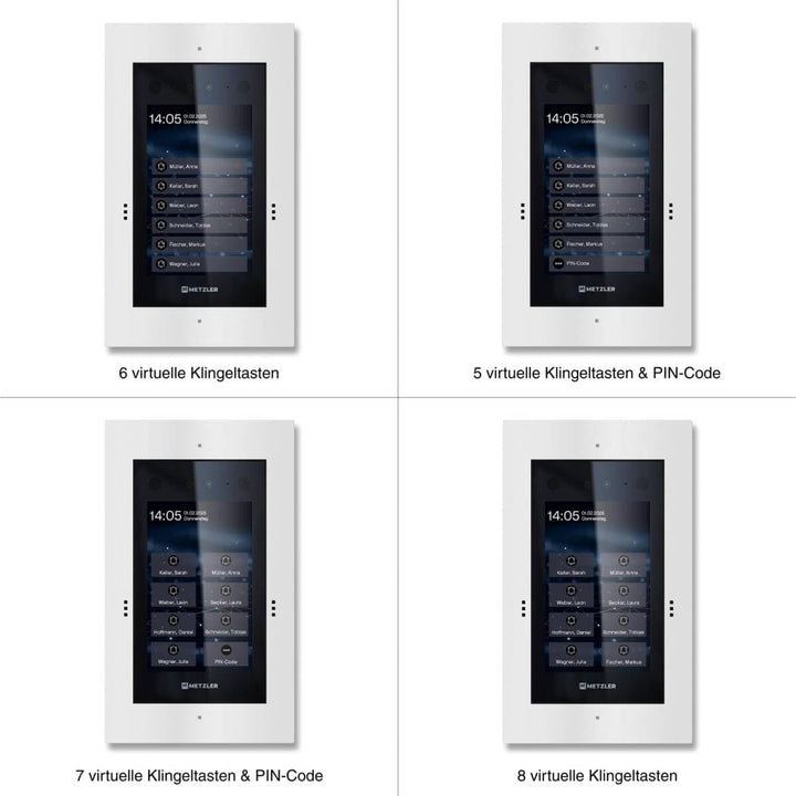 Metzler Türsprechanlage mit Kamera & Gesichtserkennung - Anschluss LAN + 12V DC - 1-500 Parteien - V