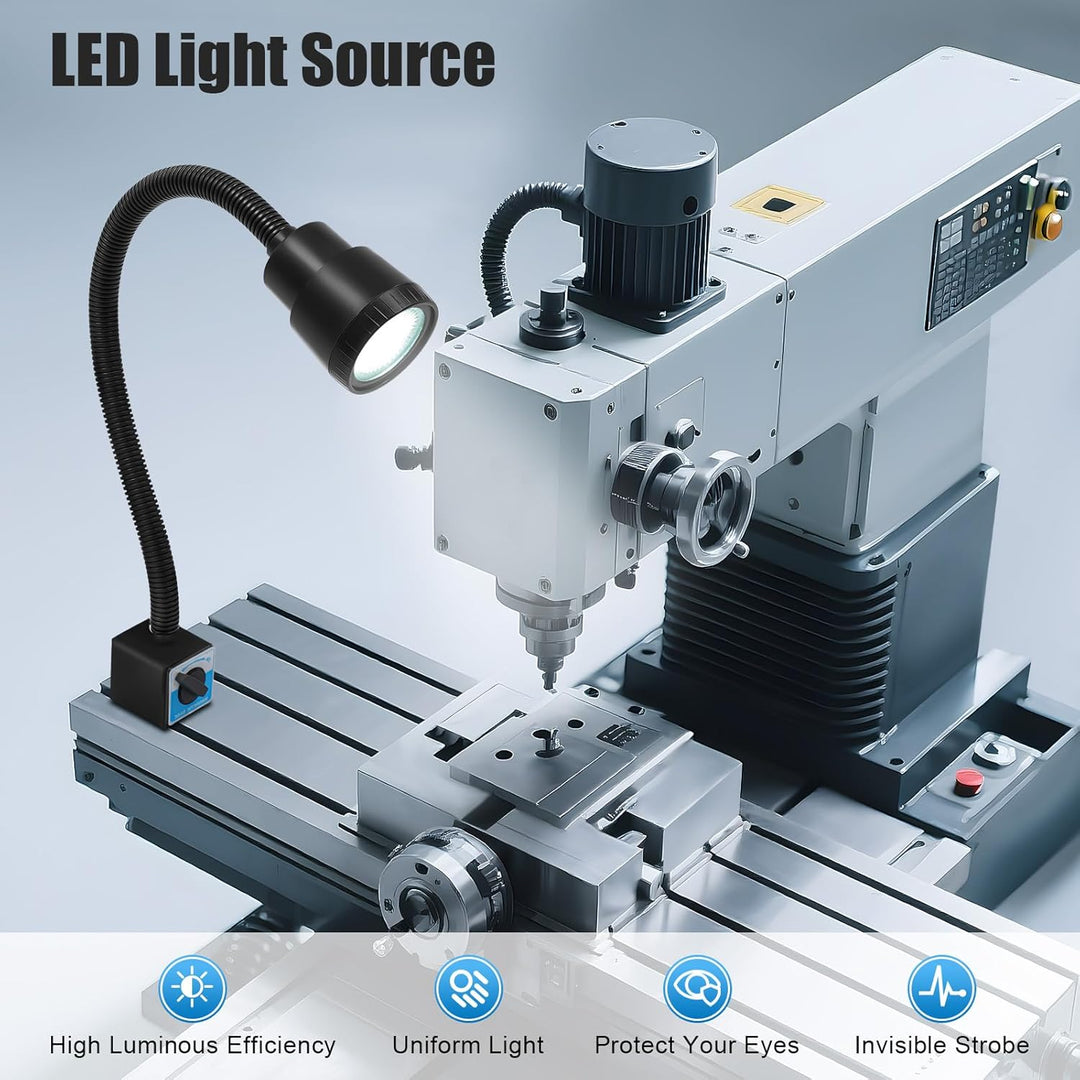 220V CNC Maschinenlampe Magnetische LED Arbeitsleuchte Flexibel Licht Arm Magnetische Basis Maschine