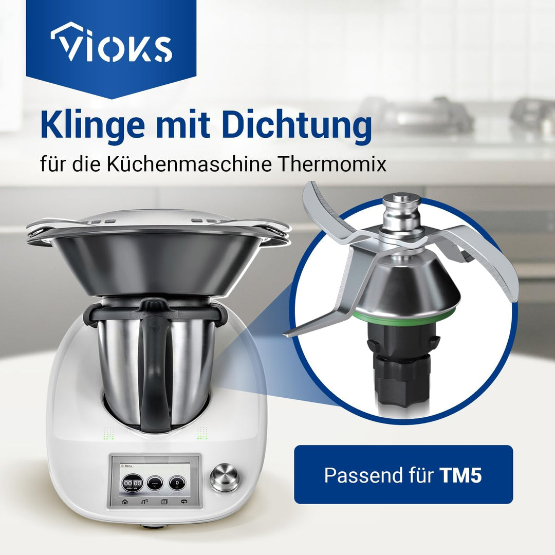 VIOKS Thеrmomix TM5 Ersatzmesser aus Edelstahl SUS420 Ersatz für Vоrwerk Thеrmomix TM5 Messer - Vоrw