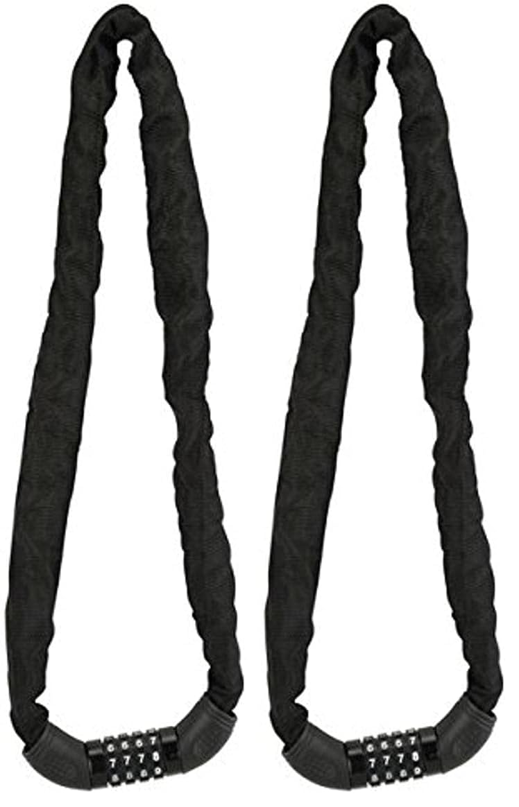 FISCHER Fahrrad Kettenschloss, Länge: 90 cm, mit Zahlenschloss, aus Stahl, hohe Sicherheit, schwarz