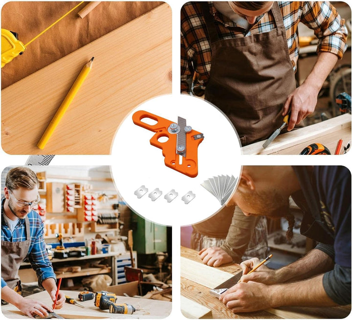 KEWAYO Manueller Kantenschneider für Umleimer, Edge Banding Trimmer mit 10 Klingen und 4 runden Kant