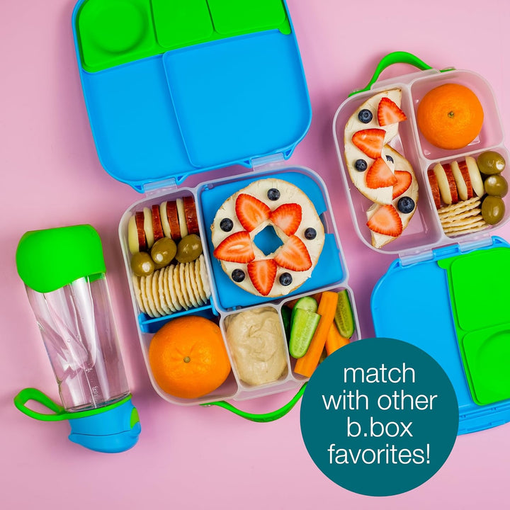 b.box Lunchbox mit Unterteilung für Kinder, Silikon, mit verstellbaren Trennwänden, Indigo Rose, Ind