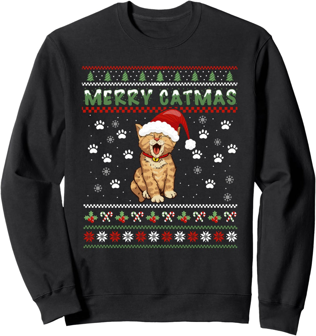 Weihnachten mit süsser Katze - Merry Christmas Merry Catmas Sweatshirt