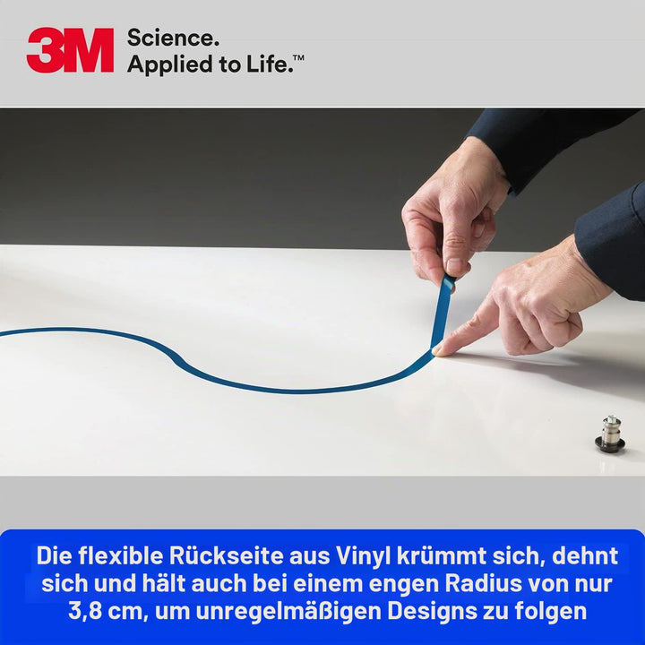 3M 471+ Hochwertiges Weich-PVC-Klebeband, 12.7 mm x 32.9 m, Blau (1-er Pack) 1/2 in x 36 yd, 1/2 in