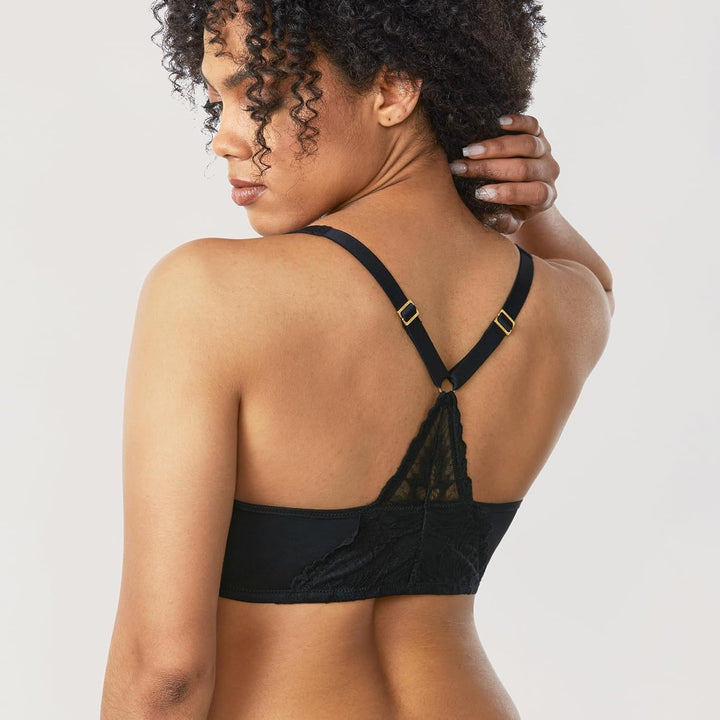 AISILIN BH Damen mit Bügel Vorderverschluss Racerback Spitze ohne Polster Grosse Grössen 75C Schwarz