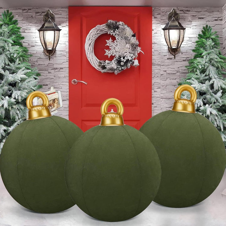Riesige Aufblasbare Samt-Weihnachtskugeln | 60cm Grosse Aufblasbare Weihnachtskugeln for Christmas H
