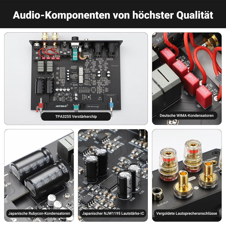 AIYIMA A20 Symmetrischer Stereoverstärker mit HPF-Einstellung Home HiFi 2.0/2.1 TPA3255 Desktop-Vers