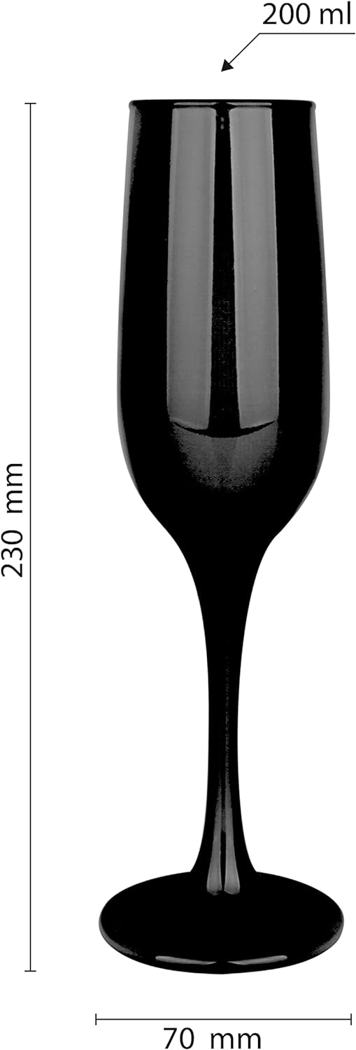Glasmark Krosno Gläser 6er Set 0,2 Liter Sekt Champagner Prosecco Glas Kelch Sektgläser Champagnergl