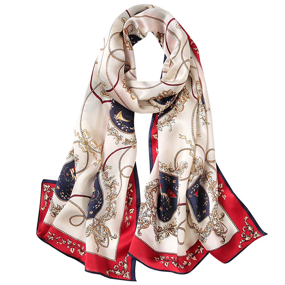 ANDANTINO Damen Lang Schals L 1 - rot & marineblau, L 1 - Rot & Marineblau
