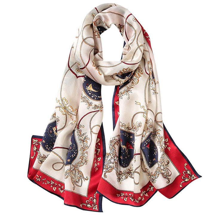 ANDANTINO Damen Lang Schals L 1 - rot & marineblau, L 1 - Rot & Marineblau
