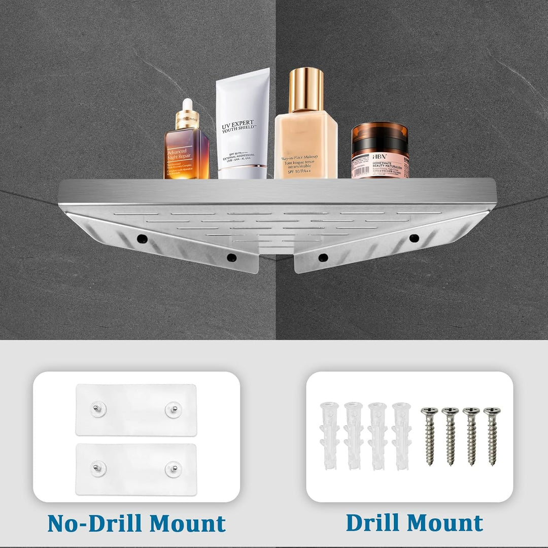 Duschablage Eckablage 304 Edelstahl ohne Bohren Duschkorb Shampoo Halter Wandmontage für Badezimmer