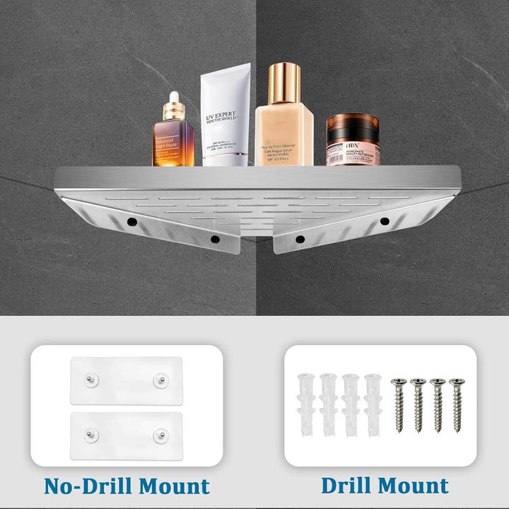 Duschablage Eckablage 304 Edelstahl ohne Bohren Duschkorb Shampoo Halter Wandmontage für Badezimmer