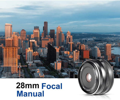 Meike Optics 19610004 Objektiv 28mm f2.8 MFT Schwarz, MFT