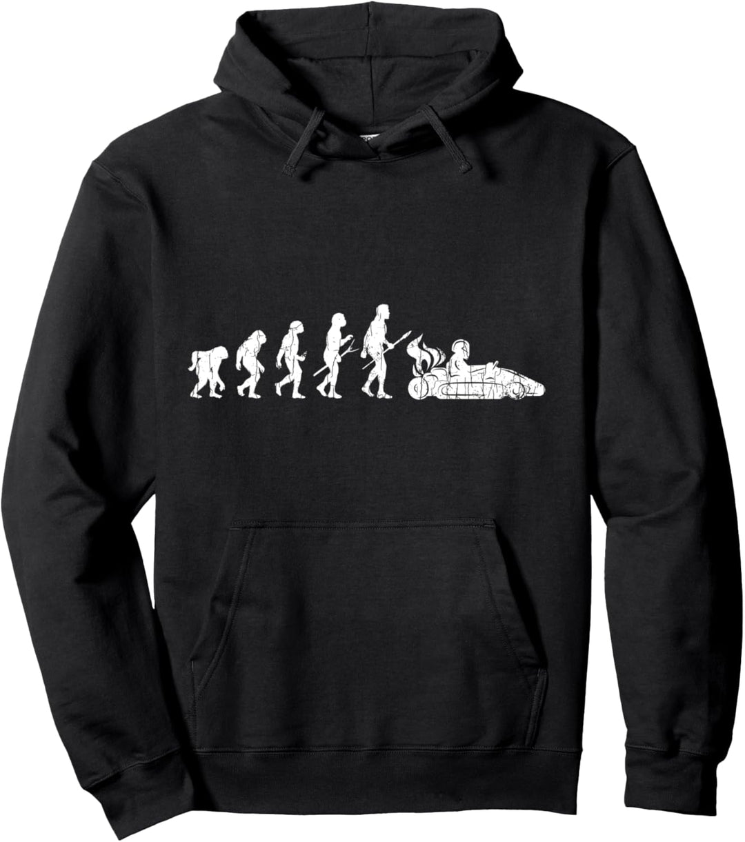 Go Kart Evolution Funny Racer Karting Driver Racing Grafik Pullover Hoodie