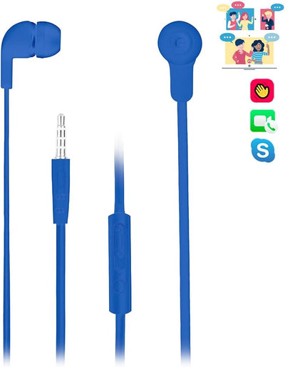 NGS CROSSSKIP Blue - In-Ear-Kopfhörer, Kopfhörer mit Mikrofon und Kabel, Stereo-Kopfhörer mit 3,5 mm