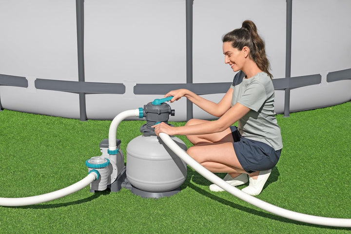Bestway Sandfilterpumpe für oberirdischen Pool, 11.355 l – 62 cm x 48,5 cm x 67 cm – Grau/Grün