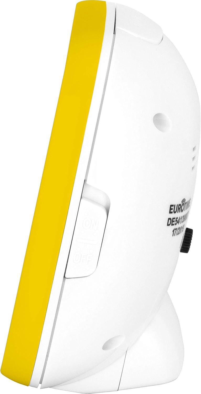 Eurotime Wecker Jungen Baustelle Dampfwalze, Kinderwecker, Gelb, Kunststoffgehäuse und Kunststoffgla