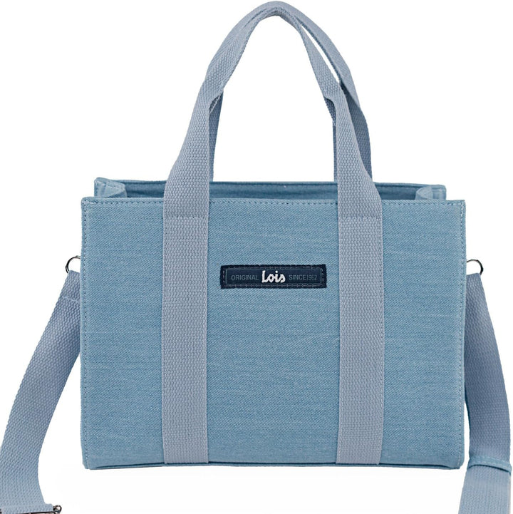 Grosse Damen Handtasche Shopper - Elegante Henkeltasche mit viel Stauraum, S Blau, Blau