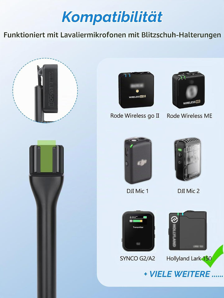 YOUSHARES Handheld Adapter für DJI Mic 3, DJI Mic Mini/1/2, Hollyland Lark M2/A1, Rode Wireless GO 1