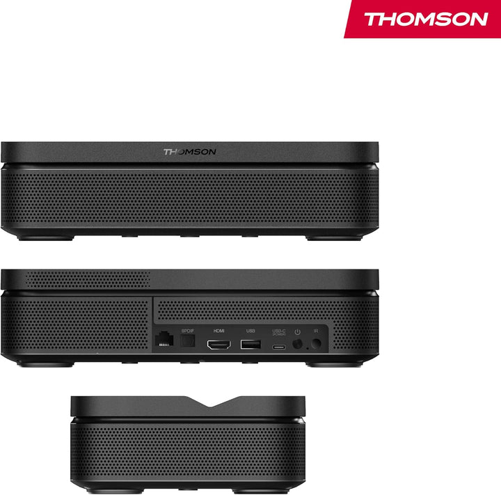 Thomson Sirius PG55B Full HD Beamer, Smart RGB Laser Projektor, Ultra-Kurzdistanz, Google TV, 600 AN