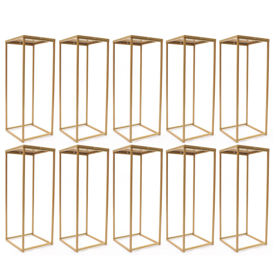 SABUIDDS 10er Set aus Metall Blumenständer Gold Pflanzenständer Moderne Blumentopfständer Pflanzenre