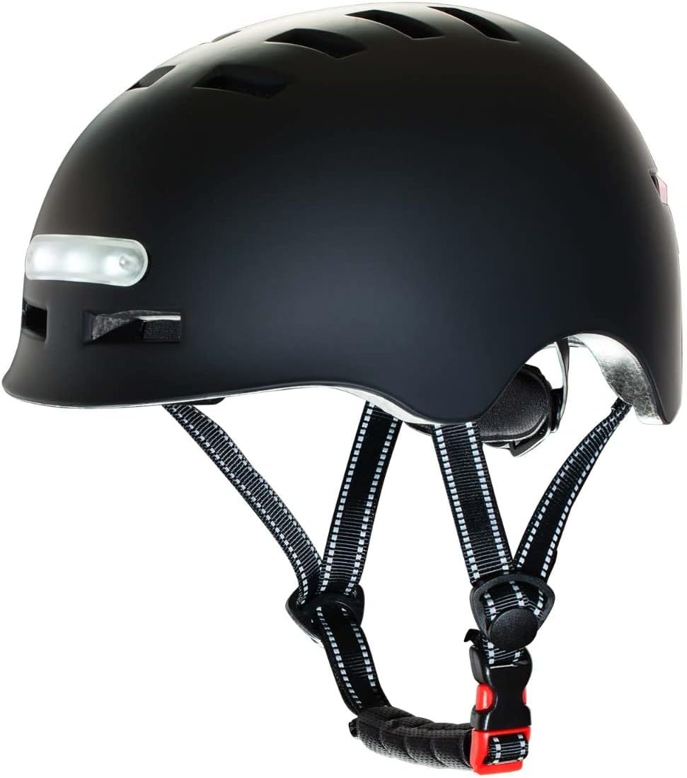 MOLTO - LED-Helm für Erwachsene mit Front- und Rücklicht, ideal für Elektroroller, Fahrräder, Roller