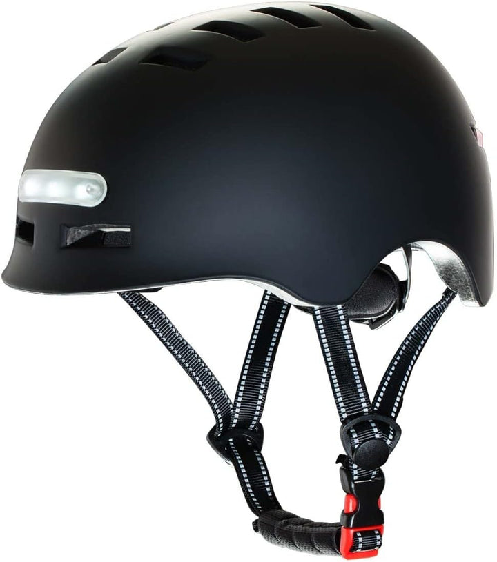 MOLTO - LED-Helm für Erwachsene mit Front- und Rücklicht, ideal für Elektroroller, Fahrräder, Roller