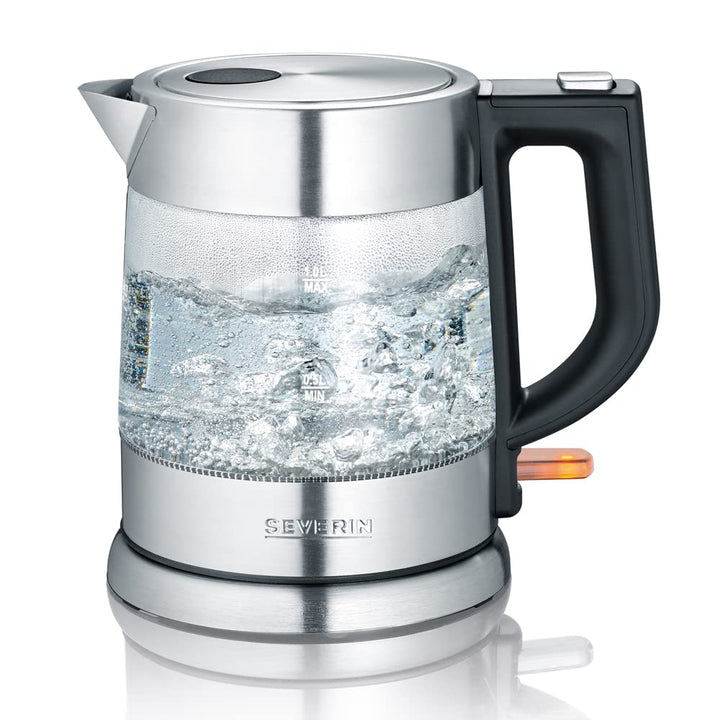 SEVERIN Glas Wasserkocher, leistungsstarker und kompakter Wasserkocher in hochwertigem Design, elekt