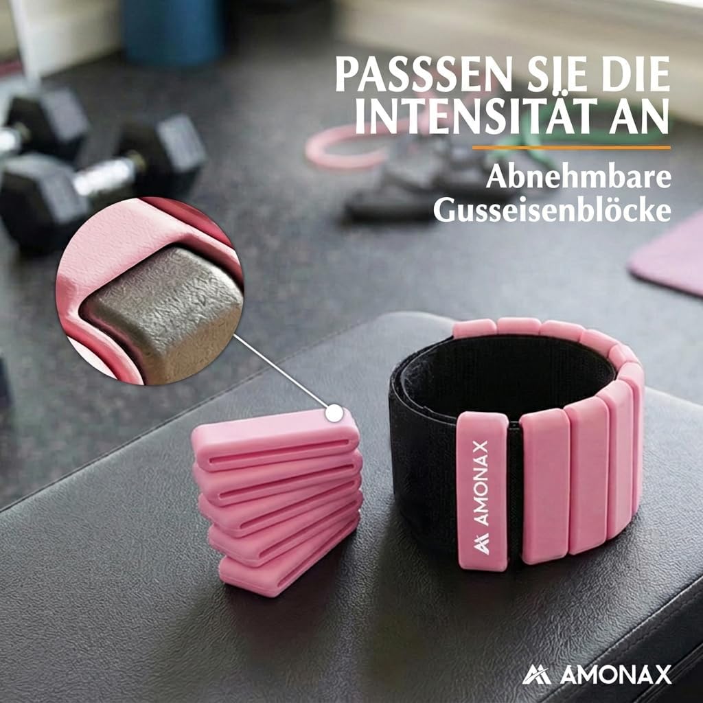 Amonax Gewichtsmanschetten Ankle Weights Set, Fitness Gewichte Für Beine Und Arme, 2x0,5kg Gewichte