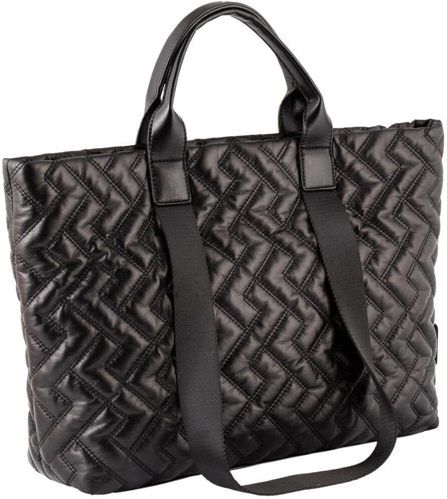 camel active Damen Gabor Bags Haley Shopper Umhängetasche Reissverschluss Gross Silber Schwarz, Schw
