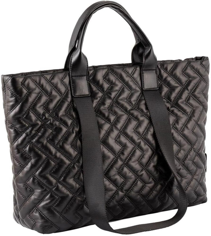 camel active Damen Gabor Bags Haley Shopper Umhängetasche Reissverschluss Gross Silber Schwarz, Schw